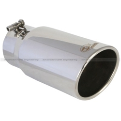 aFe Power Mach Force-XP Polished Stainless Steel Exhaust Tip 4" In X 5" Out X 12" L