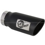 aFe Power Mach Force-XP Tip (Stainless Steel) 4 In X 5 Out X 12 L In Bolt-On (Black Tip)