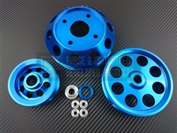 P2M Nissan S13 SR20DET 3 Piece Pulley Kit - Blue