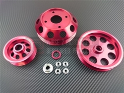 P2M Nissan S13 SR20DET 3 Piece Pulley Kit - Red