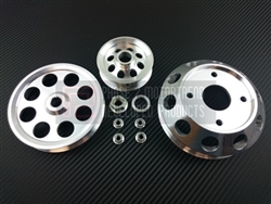 P2M Nissan S13 SR20DET 3 Piece Pulley Kit - Silver