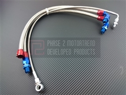 P2M Nissan S13 SR20DET Steel Braided Turbo Line Kit - Top Mount