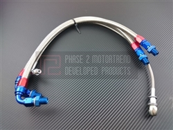 P2M Nissan S14/15 SR20DET Steel Braided Turbo Line Kit - Top Mount
